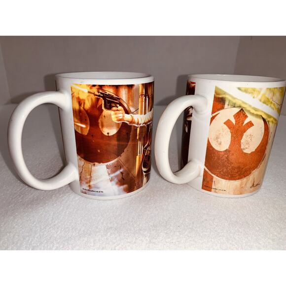 2 STAR WARS Coffee Movie Mugs 2011 Boba Fett Han Solo Vader Skywalker Unused - Picture 4 of 8
